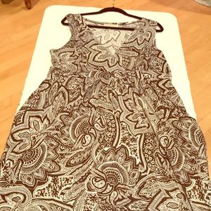 Michael Kors Sleeves Brown and white print dress